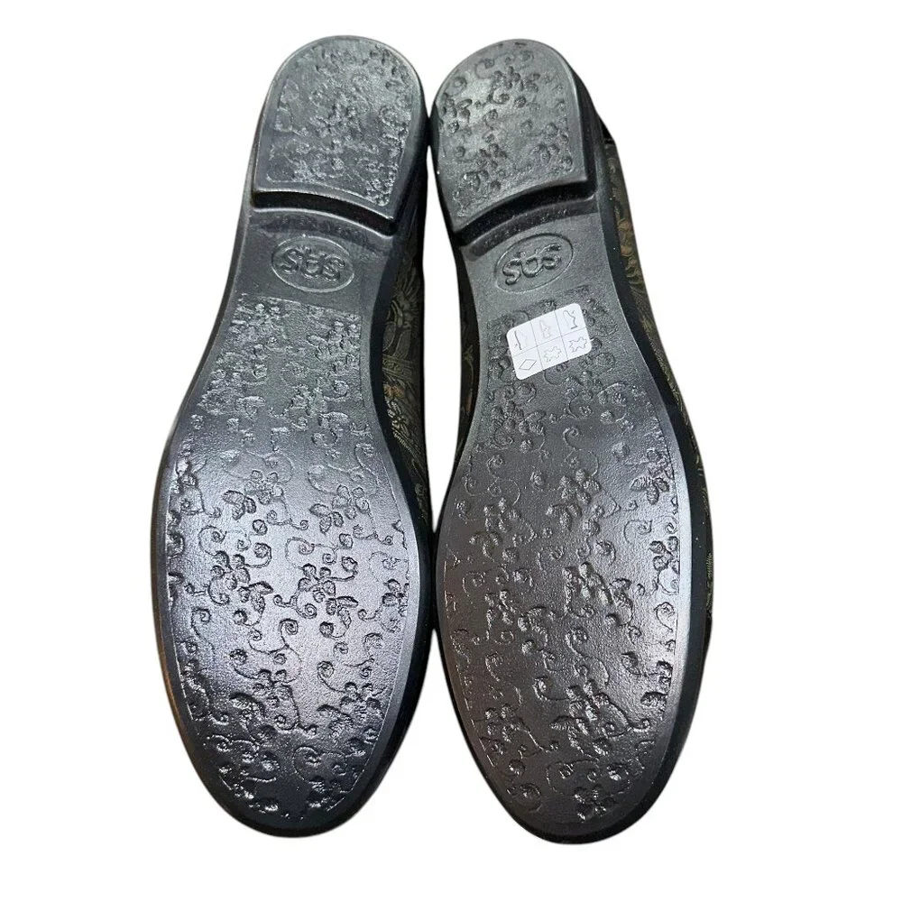 SAS Scenic‎ Ballet Flat Brocade Patent Leather Round Toe Slip On Size 10 N NEW
